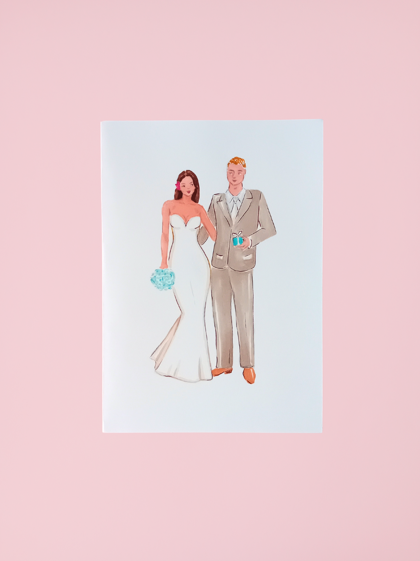 A Hand Drawn Portrait of a Newlyweds Live Illustration Manchester UK
