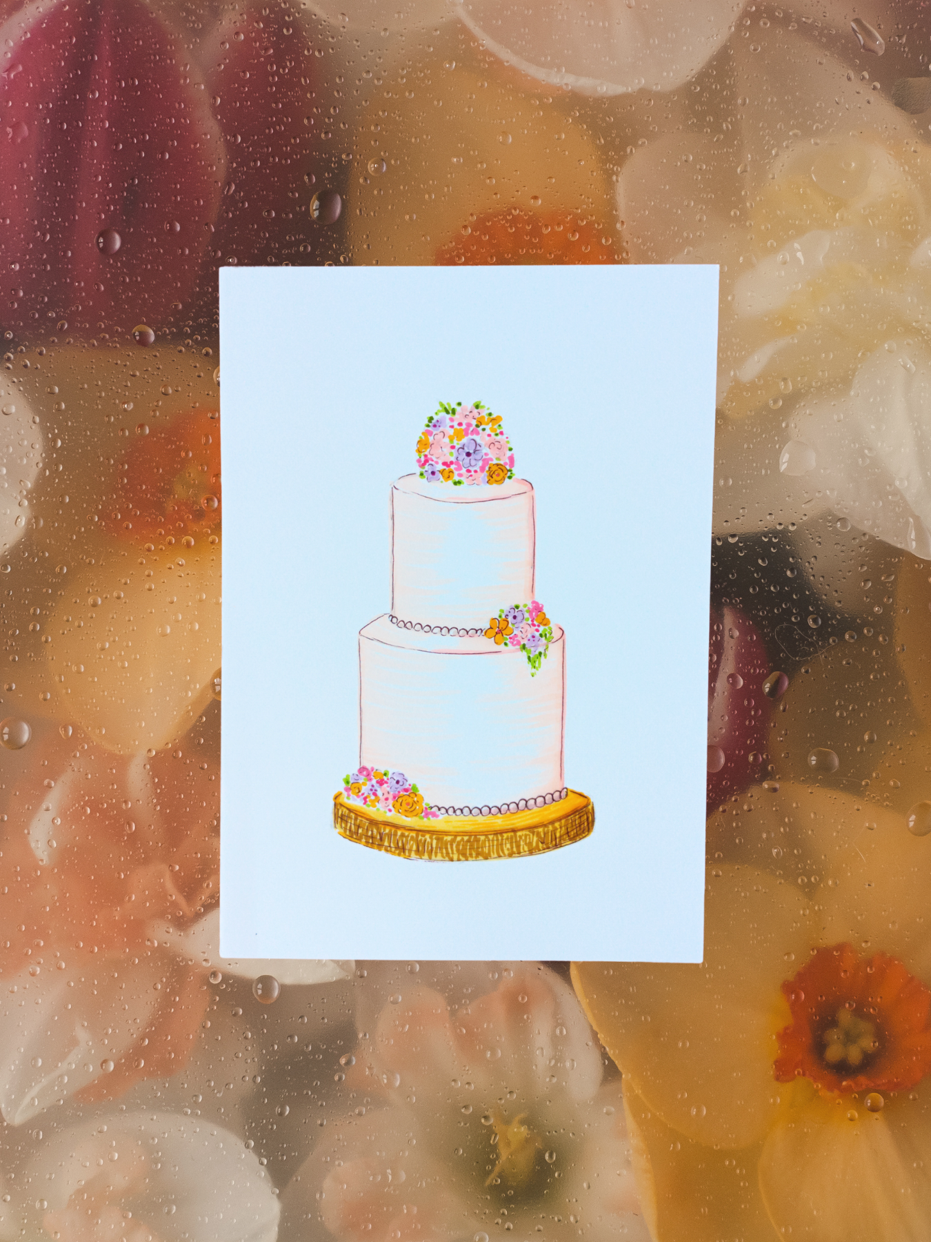 A Hand Drawn Image of a Wedding Cake Live Illustration Manchester UK